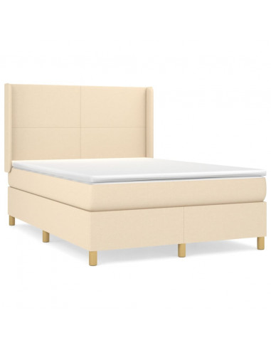 Giroletto a Molle con Materasso Crema 140x19 cm in Tessuto