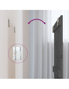 Testiera da Parete Grigia 82,5x3x60cm in Legno Massello di Pino