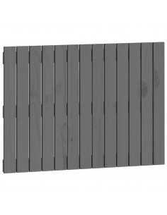 Testiera da Parete Grigia 82,5x3x60cm in Legno Massello di Pino 2