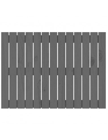 Testiera da Parete Grigia 82,5x3x60cm in Legno Massello di Pino