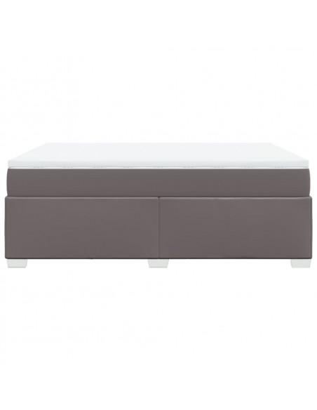Giroletto a Molle con Materasso Grigio 160x200 cm in Similpelle