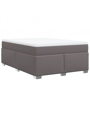 Giroletto a Molle con Materasso Grigio 160x200 cm in Similpelle