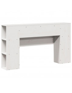 Testiera con Ripiani Bianca 120 cm in Legno Massello di Pino