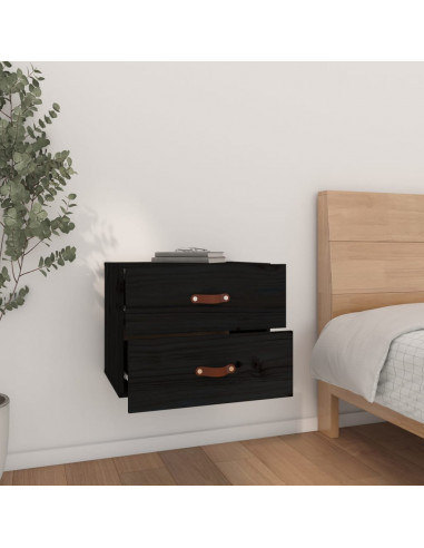 Comodini a Muro 2 pz Nero 50x36x40 cm