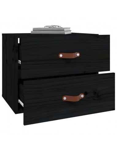 Comodini a Muro 2 pz Nero 50x36x40 cm