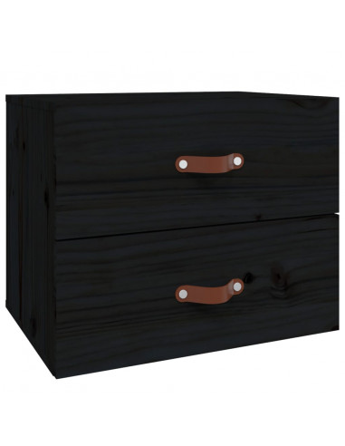 Comodini a Muro 2 pz Nero 50x36x40 cm