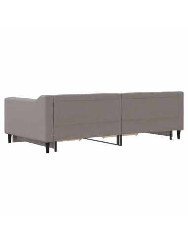 Divano Letto Estraibile con Cassetti Tortora 100x200 cm Tessuto