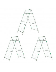 Tralicci Giardino per Piante Rampicanti 3pz Telaio ad A Acciaio 2