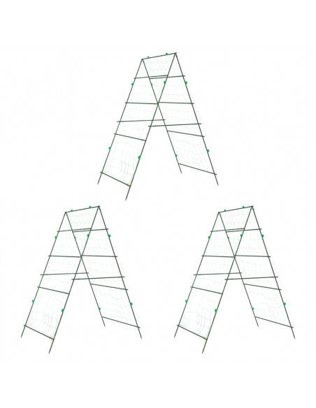 Tralicci Giardino per Piante Rampicanti 3pz Telaio ad A Acciaio