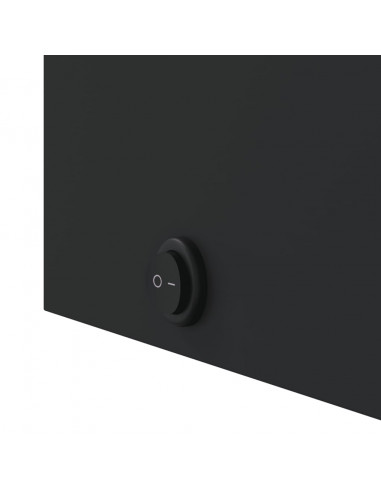 Armadietto Bagno con Specchio e LED Nero 45x13x52 cm