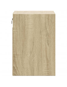 Comodini a Parete con luci LED 2 pz Rovere Sonoma 2