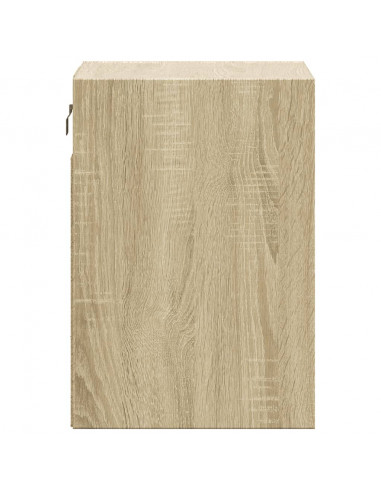 Comodini a Parete con luci LED 2 pz Rovere Sonoma