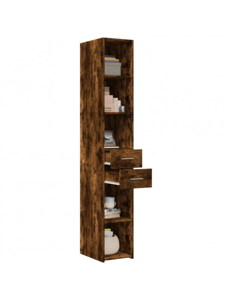 Credenza Rovere Fumo 30x42,5x185 cm in Legno Multistrato