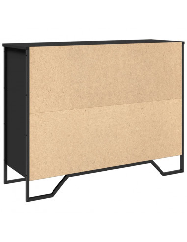Credenza Nera 97x32,5x74,5 cm in Legno Multistrato