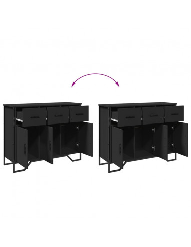 Credenza Nera 97x32,5x74,5 cm in Legno Multistrato