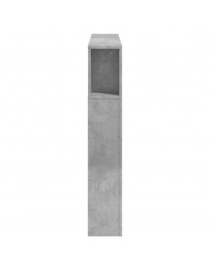 Testiera LED Grigio Cemento 120x18,5x103,5 cm Legno Multistrato 2