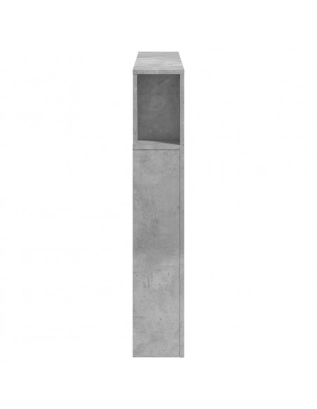 Testiera LED Grigio Cemento 120x18,5x103,5 cm Legno Multistrato