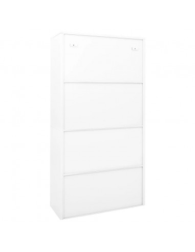Armadio per Ufficio Anta Scorrevole Bianco 90x40x180 cm Acciaio
