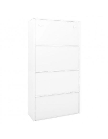 Armadio per Ufficio Anta Scorrevole Bianco 90x40x180 cm Acciaio