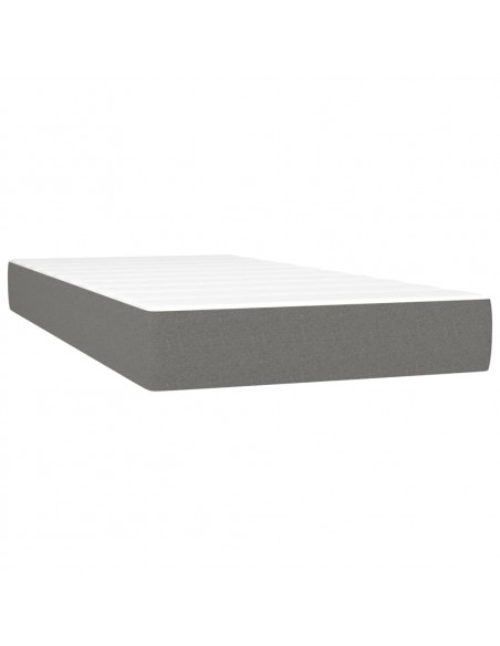 Giroletto a Molle con Materasso Grigio Scuro 120x190cm Tessuto