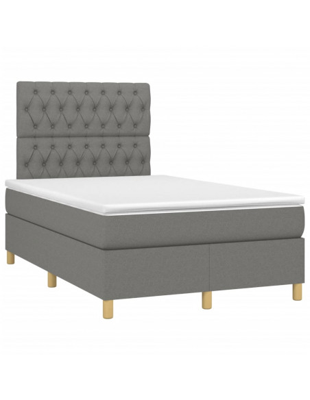 Giroletto a Molle con Materasso Grigio Scuro 120x190cm Tessuto