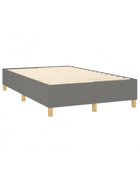 Giroletto a Molle con Materasso Grigio Scuro 120x190cm Tessuto