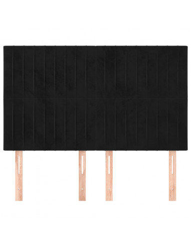 Testiere 4 pz Nere 72x5x78/88 cm in Velluto
