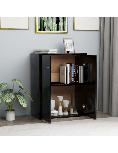 Credenza Nera 60x30x75 cm in Legno Multistrato