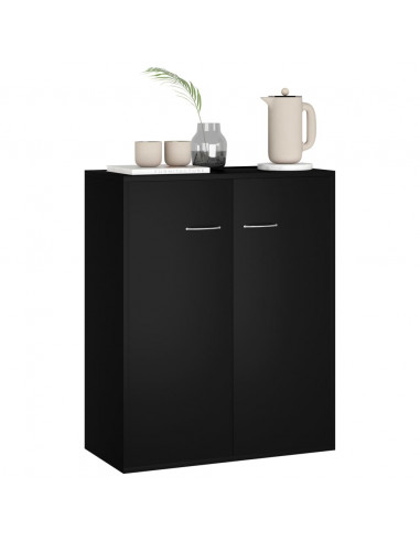 Credenza Nera 60x30x75 cm in Legno Multistrato