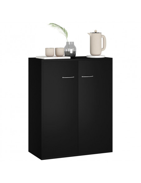 Credenza Nera 60x30x75 cm in Legno Multistrato