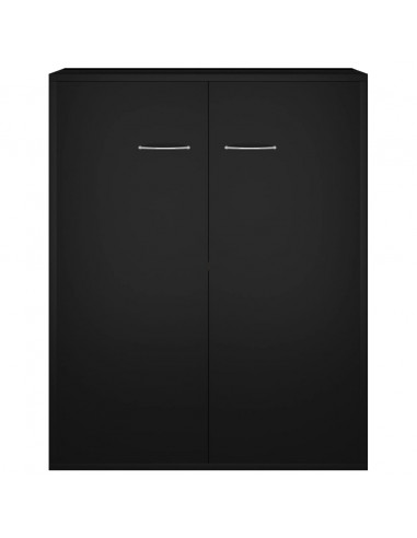 Credenza Nera 60x30x75 cm in Legno Multistrato