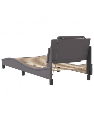 Giroletto con Luci LED Grigio 90x200 cm in Similpelle