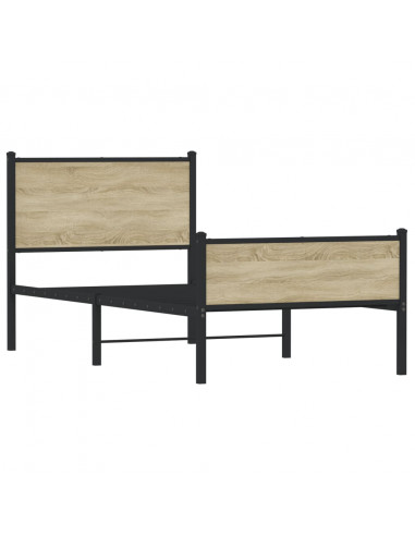 Giroletto con Testiera&Pediera Metallo Rovere Sonoma 100x200 cm