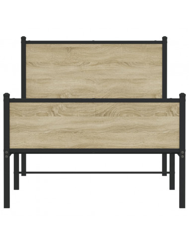 Giroletto con Testiera&Pediera Metallo Rovere Sonoma 100x200 cm