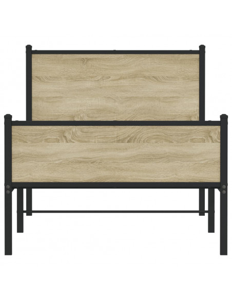 Giroletto con Testiera&Pediera Metallo Rovere Sonoma 100x200 cm