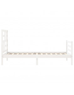 Giroletto con Testiera Bianco Single in Legno Massello 2