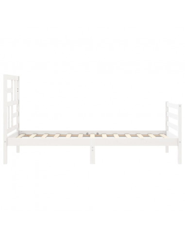 Giroletto con Testiera Bianco Single in Legno Massello