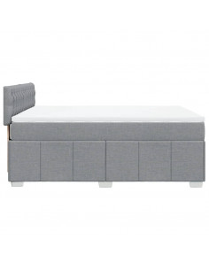 Giroletto a Molle con Materasso Grigio Chiaro 160x200cm Tessuto 2