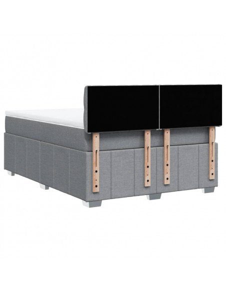 Giroletto a Molle con Materasso Grigio Chiaro 160x200cm Tessuto