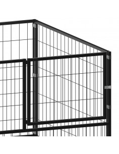 Gabbia per Cani Nera 200x100x70 cm in Acciaio