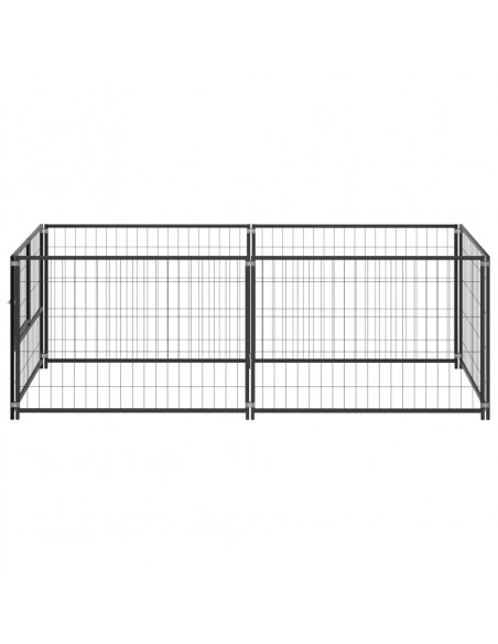 Gabbia per Cani Nera 200x100x70 cm in Acciaio