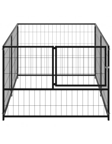 Gabbia per Cani Nera 200x100x70 cm in Acciaio