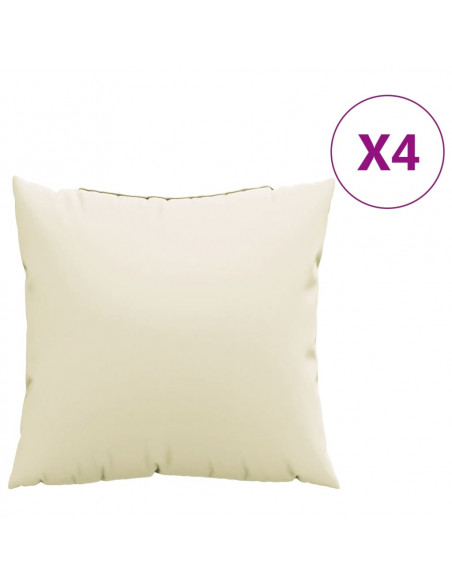 Cuscini per Divano 4 pz Crema 60x60 cm in Tessuto