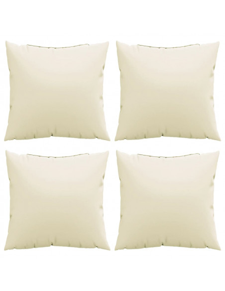 Cuscini per Divano 4 pz Crema 60x60 cm in Tessuto