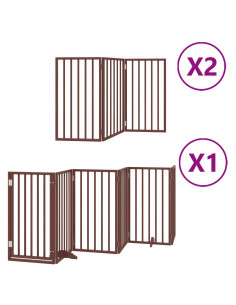 Cancello Cani Porta Pieghevole Marrone 12 Pannelli 600cm Pioppo 2