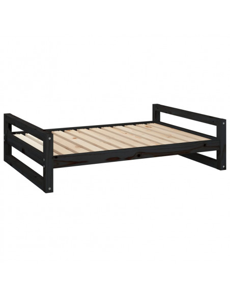 Cuccia per Cani Nera 105,5x75,5x28 cm Legno Massello di Pino