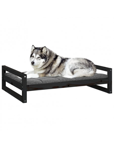 Cuccia per Cani Nera 105,5x75,5x28 cm Legno Massello di Pino