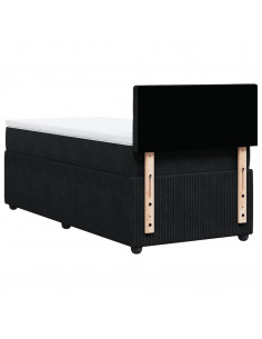 Giroletto a Molle con Materasso Nero 90x190 cm in Velluto