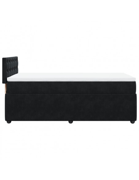 Giroletto a Molle con Materasso Nero 90x190 cm in Velluto