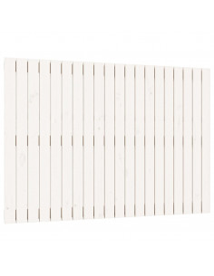 Testiera da Parete Bianca 127,5x3x90 cm Legno Massello di Pino 2